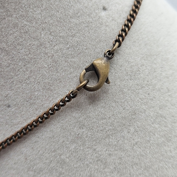 VINTAGE Avon KR Tiger's Eye Medallion Beaded Lariat Necklace - Picture 6 of 6